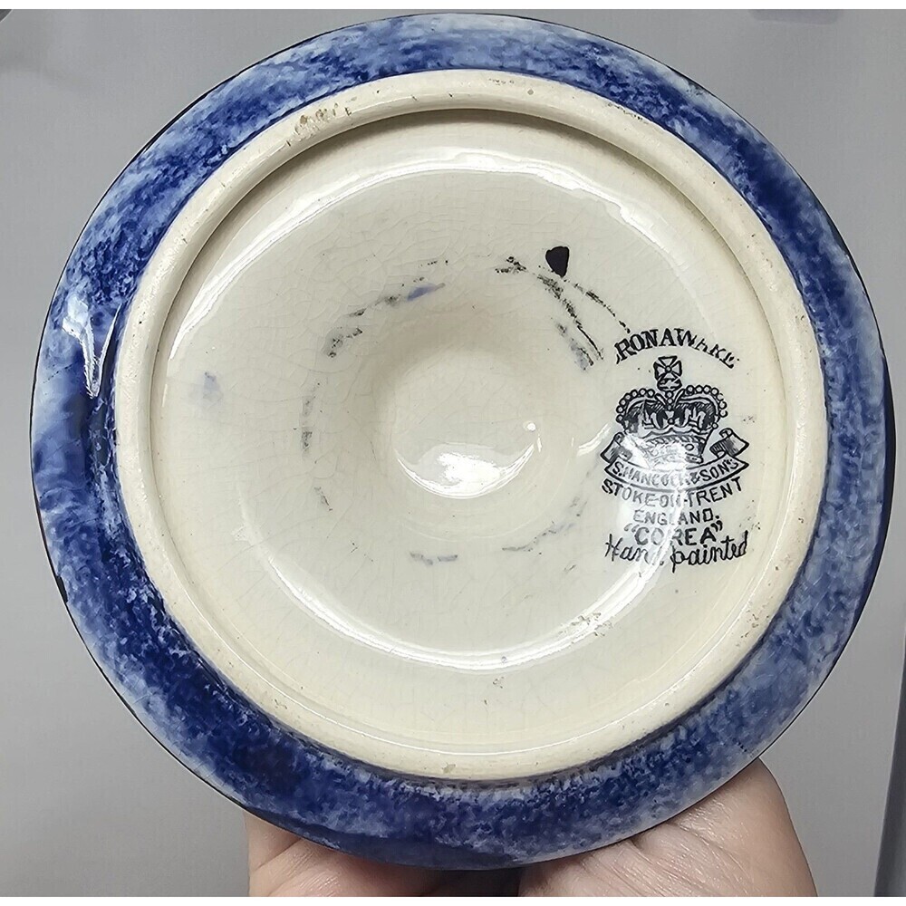 Rare Vtg S. Hancock & Son's Corona Ware 'Corea' Hand Painted Candlestick Holder - Picture 5 of 8